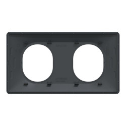 Plaque double horizontale Ovalis, SCHNEIDER ELECTRIC, gris anthracite - SCHNEIDER ELECTRIC