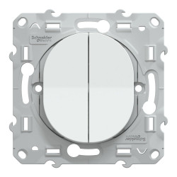 Double interrupteur va-et-vient à assembler Ovalis, SCHNEIDER ELECTRIC, blanc de marque SCHNEIDER ELECTRIC, référence: B9960700