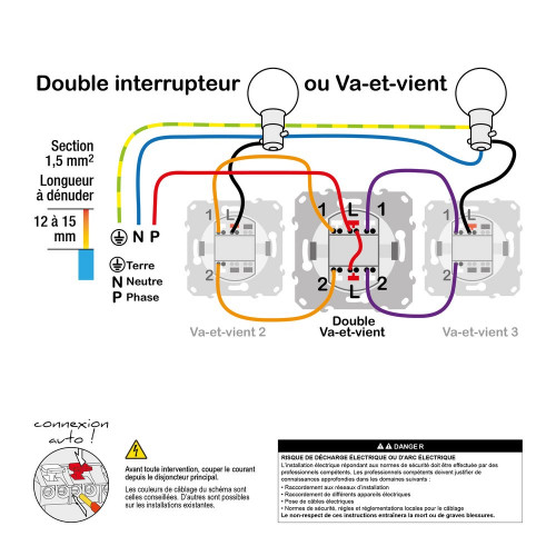 Double interrupteur va-et-vient à assembler Ovalis, SCHNEIDER ELECTRIC, blanc - SCHNEIDER ELECTRIC