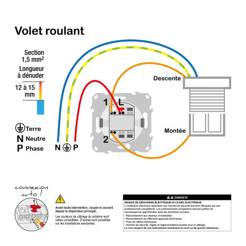 Interrupteur volet roulant à assembler Ovalis, SCHNEIDER ELECTRIC, blanc - SCHNEIDER ELECTRIC