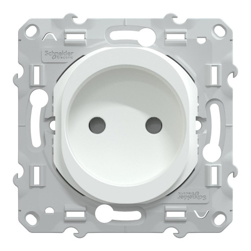 Prise sans terre à assembler Ovalis, SCHNEIDER ELECTRIC, blanc - SCHNEIDER ELECTRIC