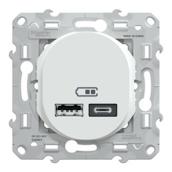 Prise chargeur double usb A+C 12W à assembler Ovalis, SCHNEIDER ELECTRIC, blanc de marque SCHNEIDER ELECTRIC, référence: B9961600