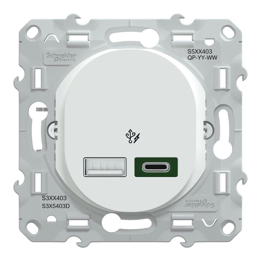 Double chargeur usb A + C Schneider Electric Ovalis - vue 2