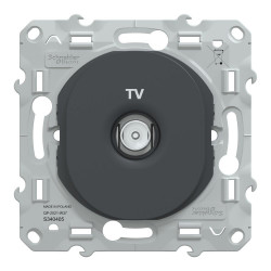 Prise tv à assembler Ovalis, SCHNEIDER ELECTRIC, anthracite de marque SCHNEIDER ELECTRIC, référence: B9962400