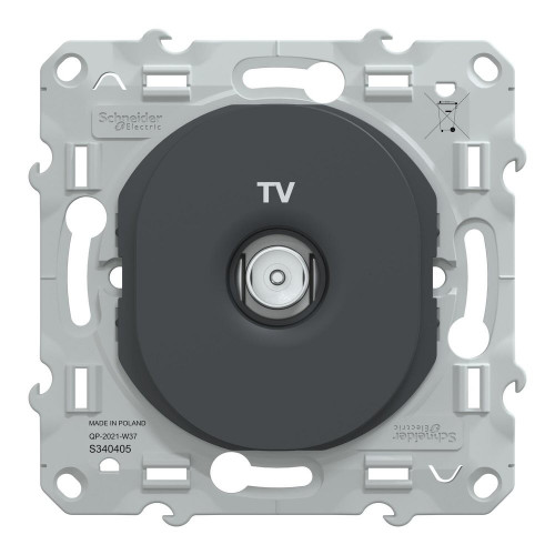 Prise tv à assembler Ovalis, SCHNEIDER ELECTRIC, anthracite - SCHNEIDER ELECTRIC