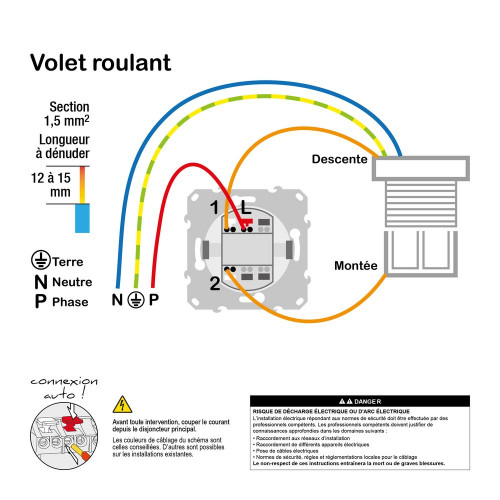 Interrupteur volet roulant à assembler Ovalis, SCHNEIDER ELECTRIC, anthracite - SCHNEIDER ELECTRIC