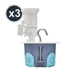 Lot de 3 boîtes d'encastrement DCL pour plafond et douille E27, cloison creuse 1 de marque DEBFLEX, référence: B9963400