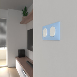 Plaque double Ovalis, SCHNEIDER ELECTRIC, bleu azurin - SCHNEIDER ELECTRIC