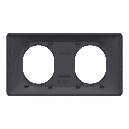 Plaque double Ovalis, SCHNEIDER ELECTRIC, anthracite bague effet argent chromé - SCHNEIDER ELECTRIC