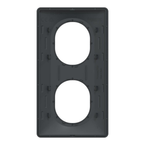 Plaque double verticale Ovalis SCHNEIDER ELECTRIC, anthracite bague effet laiton - SCHNEIDER ELECTRIC