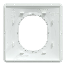 Plaque simple Ovalis, SCHNEIDER ELECTRIC, blanc bague effet argent chromé - SCHNEIDER ELECTRIC