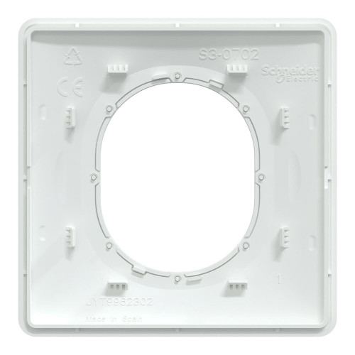 Plaque simple Ovalis, SCHNEIDER ELECTRIC, blanc bague effet argent chromé - SCHNEIDER ELECTRIC