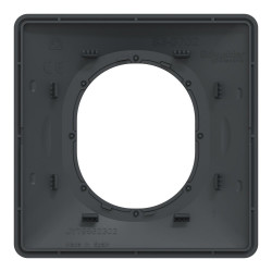 Plaque simple Ovalis, SCHNEIDER ELECTRIC, anthracite bague effet argent chromé - SCHNEIDER ELECTRIC