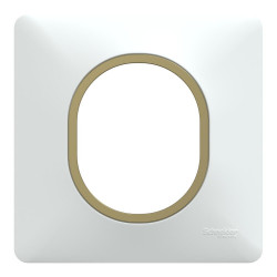 Plaque simple Ovalis, SCHNEIDER ELECTRIC, blanc bague effet laiton de marque SCHNEIDER ELECTRIC, référence: B9964600
