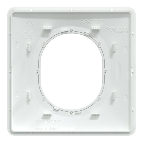 Plaque simple Ovalis, SCHNEIDER ELECTRIC, blanc bague effet laiton - SCHNEIDER ELECTRIC