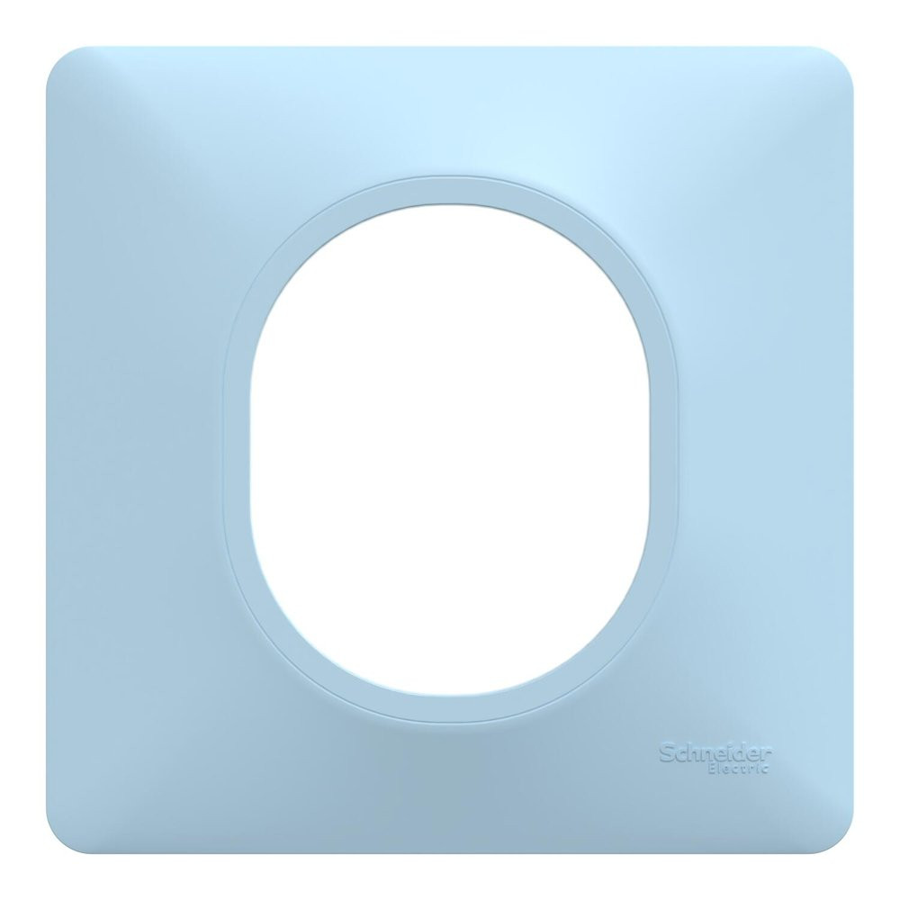 Plaque de finition 1 poste Schneider Electric Ovalis S320702C coloris azurin .87 x P.10 x H.87 mm - vue 2