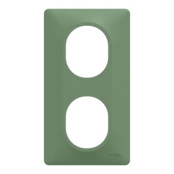 Plaque double verticale Ovalis, SCHNEIDER ELECTRIC, vert foret de marque SCHNEIDER ELECTRIC, référence: B9965300