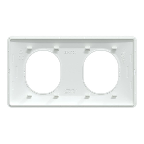 Plaque double Ovalis, SCHNEIDER ELECTRIC, blanc bague effet laiton - SCHNEIDER ELECTRIC