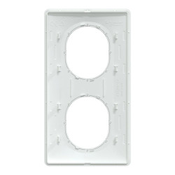 Plaque double verticale Ovalis, SCHNEIDER ELECTRIC, blanc bague argent chrome - SCHNEIDER ELECTRIC