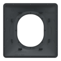 Plaque simple Ovalis, SCHNEIDER ELECTRIC, anthracite bague effet laiton - SCHNEIDER ELECTRIC