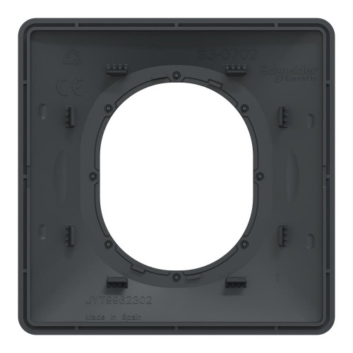 Plaque simple Ovalis, SCHNEIDER ELECTRIC, anthracite bague effet laiton - SCHNEIDER ELECTRIC