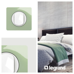 Support pour interrupteur et prise simple Céliane, LEGRAND, vert céladon - LEGRAND