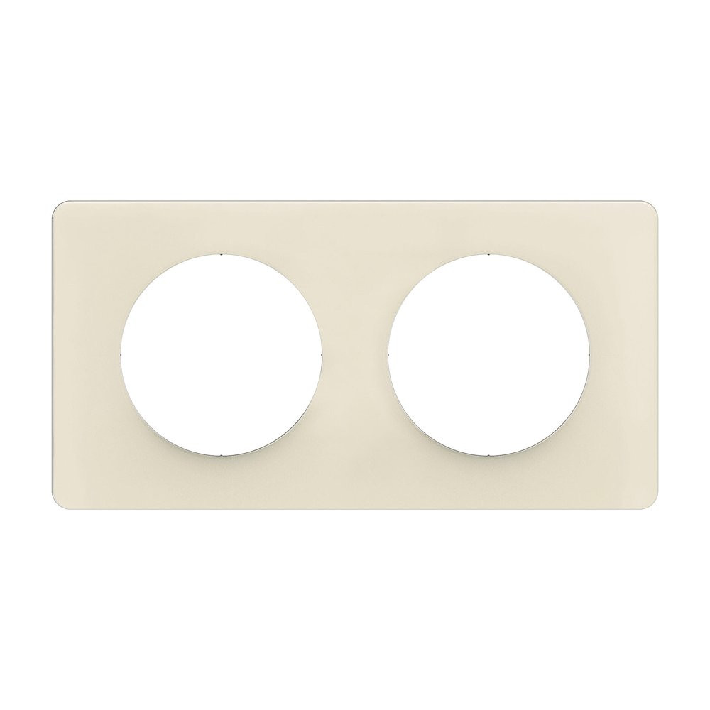 Plaque de finition 2 postes Legrand Céliane CP1122 coloris amande .161 x P.9 x H.82 mm - vue 2