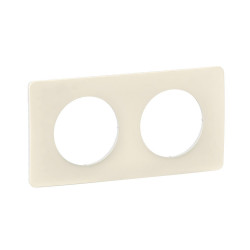 Support pour interrupteur et prise double Céliane, LEGRAND, blanc amande - LEGRAND