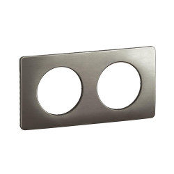 Plaque 2p celiane acier satine - LEGRAND