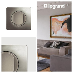 Plaque 2p celiane acier satine - LEGRAND