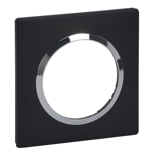 Plaque Dooxie, LEGRAND, noir et chrome - LEGRAND
