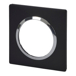 Plaque Dooxie, LEGRAND, noir et chrome - LEGRAND