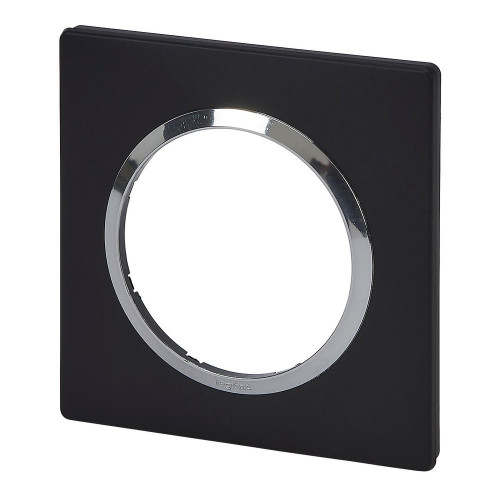 Plaque Dooxie, LEGRAND, noir et chrome - LEGRAND