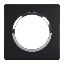 Plaque Dooxie, LEGRAND, noir et chrome - LEGRAND