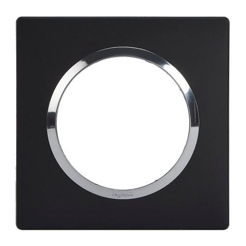 Plaque Dooxie, LEGRAND, noir et chrome - LEGRAND