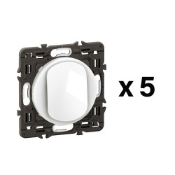 Lot de 5 interrupteurs va-et-vient compo CELIANE noir de marque LEGRAND, référence: B9970700