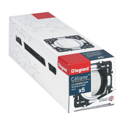 Lot de 5 interrupteurs va-et-vient compo CELIANE noir - LEGRAND