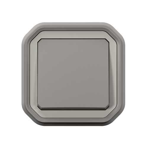 Interrupteur va-et-vient étanche IP55 encastré PLEXO gris - LEGRAND