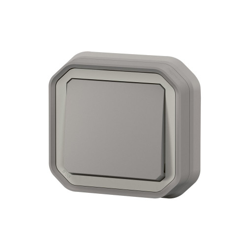 Interrupteur va-et-vient étanche IP55 encastré PLEXO gris - LEGRAND