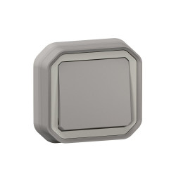 Interrupteur va-et-vient étanche IP55 encastré PLEXO gris - LEGRAND