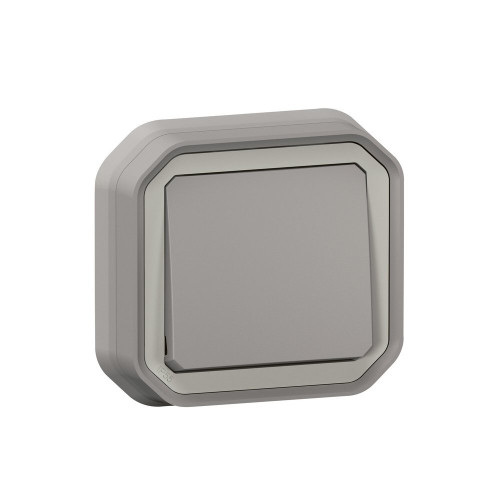 Interrupteur va-et-vient étanche IP55 encastré PLEXO gris - LEGRAND