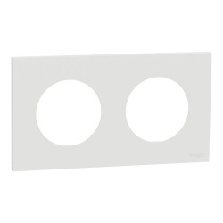 Plaque double Odace, SCHNEIDER ELECTRIC, blanc craie - SCHNEIDER ELECTRIC