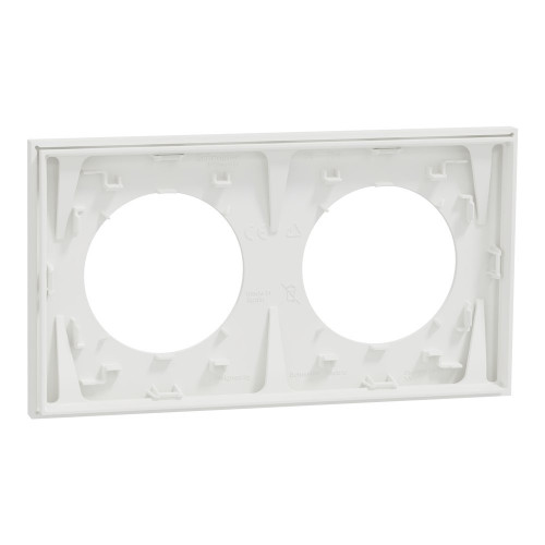 Plaque double Odace, SCHNEIDER ELECTRIC, blanc craie - SCHNEIDER ELECTRIC