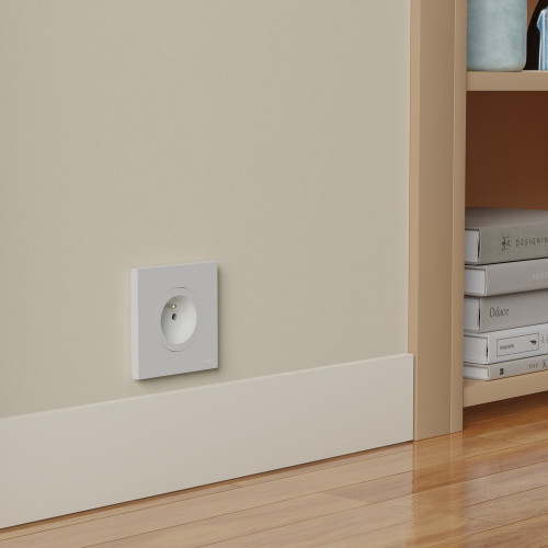 Plaque simple Odace, SCHNEIDER ELECTRIC, blanc craie - SCHNEIDER ELECTRIC