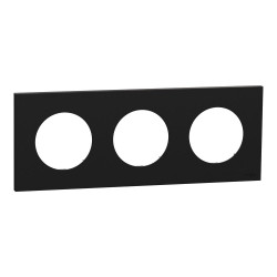 Plaque triple Odace, SCHNEIDER ELECTRIC, noir onyx - SCHNEIDER ELECTRIC