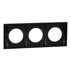 Plaque triple Odace, SCHNEIDER ELECTRIC, noir onyx - SCHNEIDER ELECTRIC