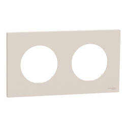 Plaque double Odace, SCHNEIDER ELECTRIC, beige sable - SCHNEIDER ELECTRIC