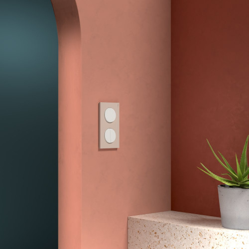 Plaque double Odace, SCHNEIDER ELECTRIC, beige sable - SCHNEIDER ELECTRIC