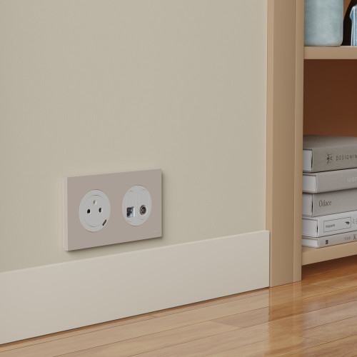 Plaque double Odace, SCHNEIDER ELECTRIC, beige sable - SCHNEIDER ELECTRIC