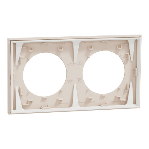 Plaque double Odace, SCHNEIDER ELECTRIC, beige sable - SCHNEIDER ELECTRIC